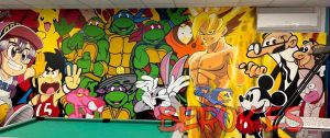 Mural Pokemon Pantera Rosa Parque Infantil 300x100000
